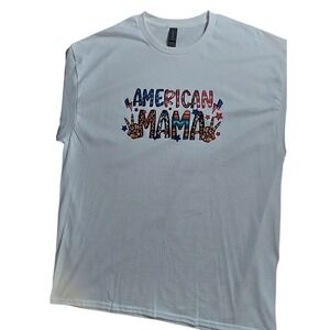 American‎ Mama Graphic T-Shirt Gildan Heavy Cotton XL Patriotic #9C
